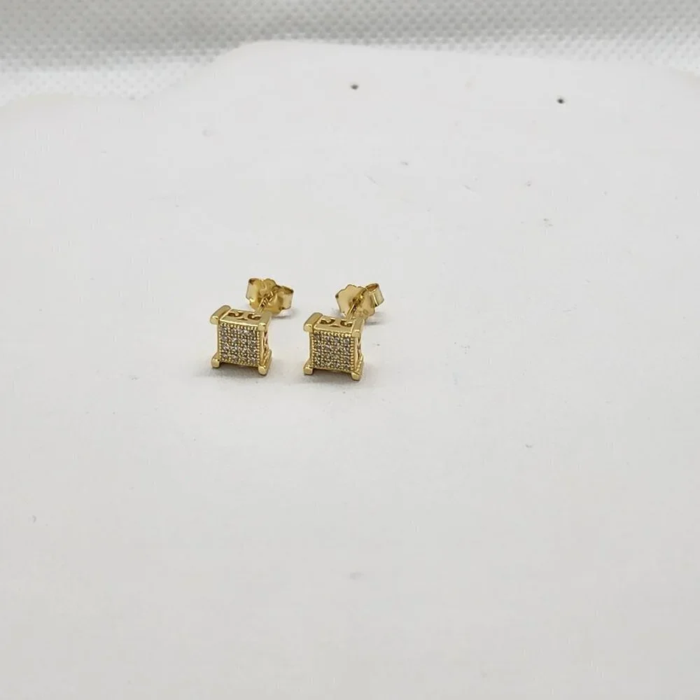 Brand New Sterling Silver 925 Square Cz Earrings